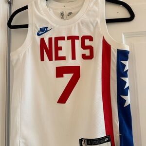 Nike Nets White and Red Basketball Jersey